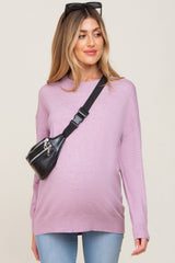 Lavender Knit Long Sleeve Maternity Top