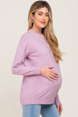 Lavender Knit Long Sleeve Maternity Top