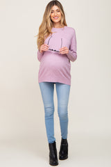 Lavender Knit Long Sleeve Maternity Top