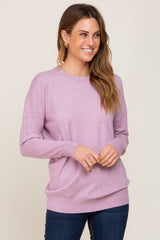 Lavender Knit Long Sleeve Maternity Top