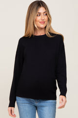 Black Knit Long Sleeve Maternity Top