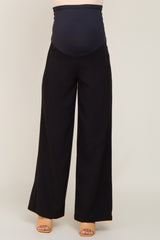 Black Wide Leg Maternity Dress Pants