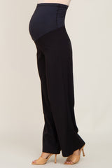 Black Wide Leg Maternity Dress Pants