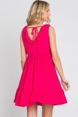 Fuchsia Ruffle Sleeveless Mini Dress