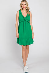 Green Ruffle Sleeveless Mini Dress