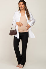 Black Wide Leg Maternity Dress Pants