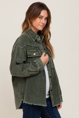 Olive Corduroy Shirt Jacket