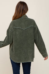 Olive Corduroy Shirt Jacket