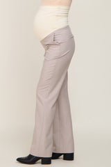 Taupe Wide Leg Maternity Dress Pants