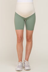 Mint Green Maternity Active Shorts