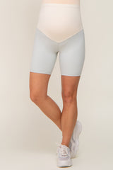 Light Blue Maternity Active Shorts