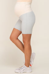 Light Blue Maternity Active Shorts