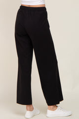 Black Basic Drawstring Waist Lounge Pants