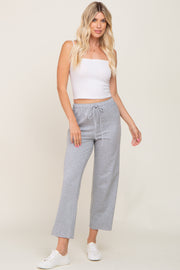 Heather Grey Basic Drawstring Waist Lounge Pants