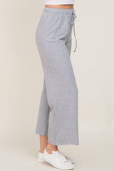 Heather Grey Basic Drawstring Waist Lounge Pants