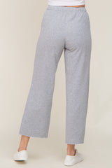 Heather Grey Basic Drawstring Waist Lounge Pants