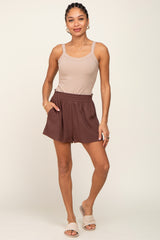 Brown Linen Shorts