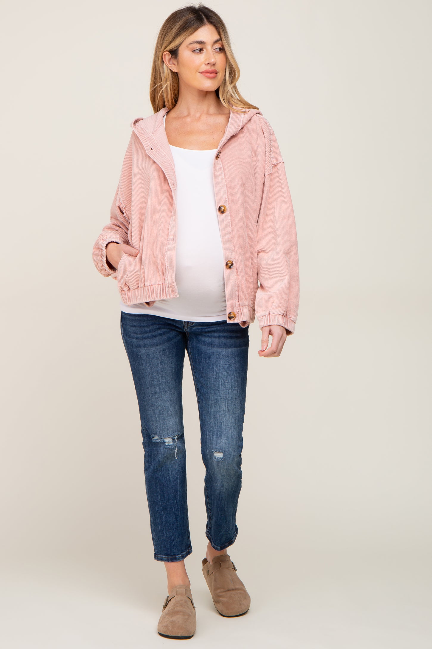 Womens pink outlet cord jacket