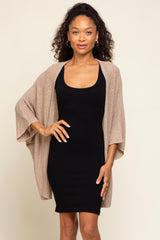 Beige Dolman Short Sleeve Cardigan