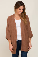 Mocha Dolman Short Sleeve Maternity Cardigan