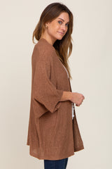 Mocha Dolman Short Sleeve Cardigan