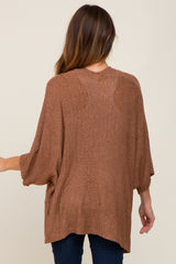 Mocha Dolman Short Sleeve Cardigan