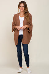 Mocha Dolman Short Sleeve Cardigan