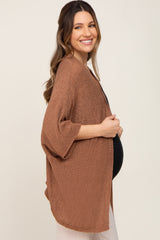 Mocha Dolman Short Sleeve Maternity Cardigan