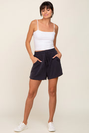 Black Drawstring Waist Shorts