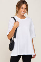 White Basic Oversized Maternity Tee