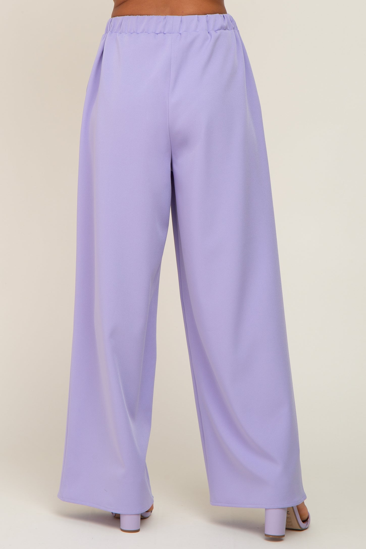 CHICJOC Women Long Wide Leg 100% Viscose Pants size 38 in Lavender - Pants  & Jumpsuits