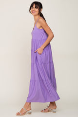 Lavender Tiered Sleeveless Maxi Dress