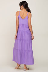 Lavender Tiered Sleeveless Maxi Dress