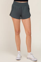 Forest Green Wrap Side Track Shorts