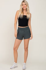 Forest Green Wrap Side Track Shorts