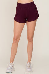 Burgundy Wrap Side Track Shorts