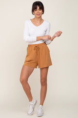 Yellow Drawstring Linen Shorts