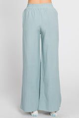 Light Blue Drawstring Wide Leg Pants