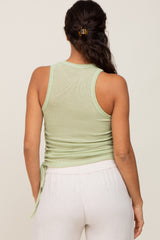 Mint Green Ruched Side Tie Knit Maternity Tank Top