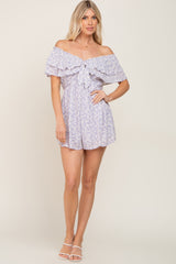 Lavender Floral Off Shoulder Romper