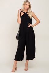 Black Halter Wide Leg Jumpsuit