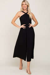 Black Halter Wide Leg Jumpsuit