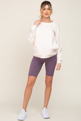 Lavender High Waist Maternity Bike Shorts