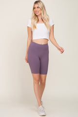 Lavender High Waist Maternity Bike Shorts