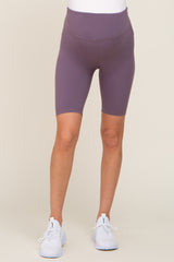 Lavender High Waist Maternity Bike Shorts