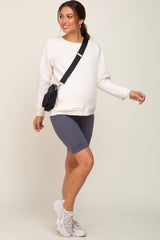 Charcoal High Waist Maternity Bike Shorts