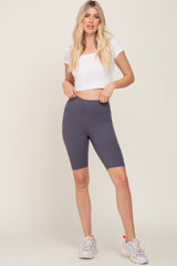 Charcoal High Waist Bike Shorts