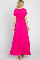 Fuchsia Basic Wrap Maxi Dress