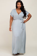 Dark Mint Basic Plus Wrap Maxi Dress