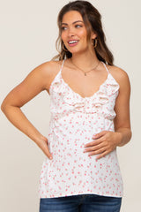 Ivory Ruffle Accent Maternity Tank Top